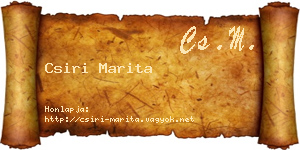Csiri Marita névjegykártya